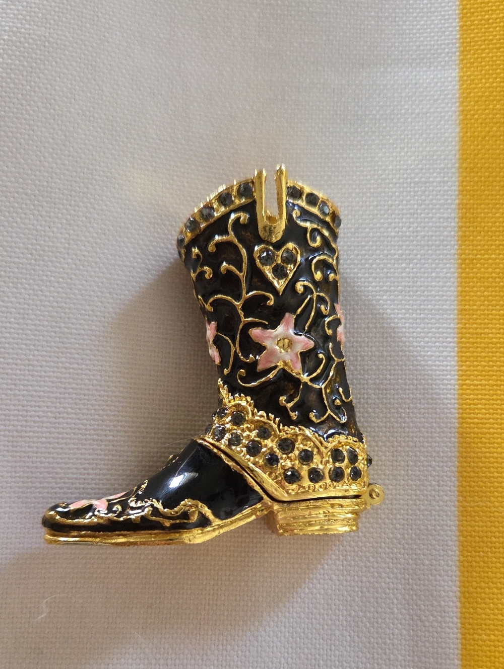 Ciel Gold Plated Cowboy Boot Trinket Box